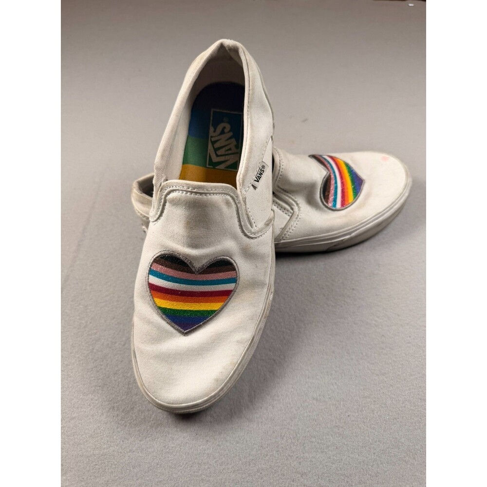 Womens size 8 Pride Hearts Vans slip ons